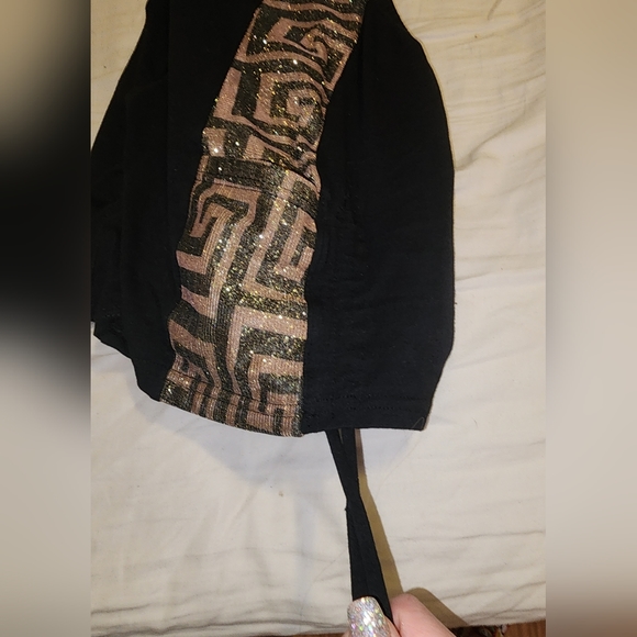 Noralina Freedom Rave Festival Hooded Romper Small Gold Glitter and Black - Picture 11 of 14